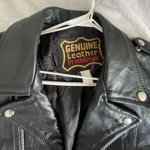 VINTAGE genuine leather manzoor biker jacket